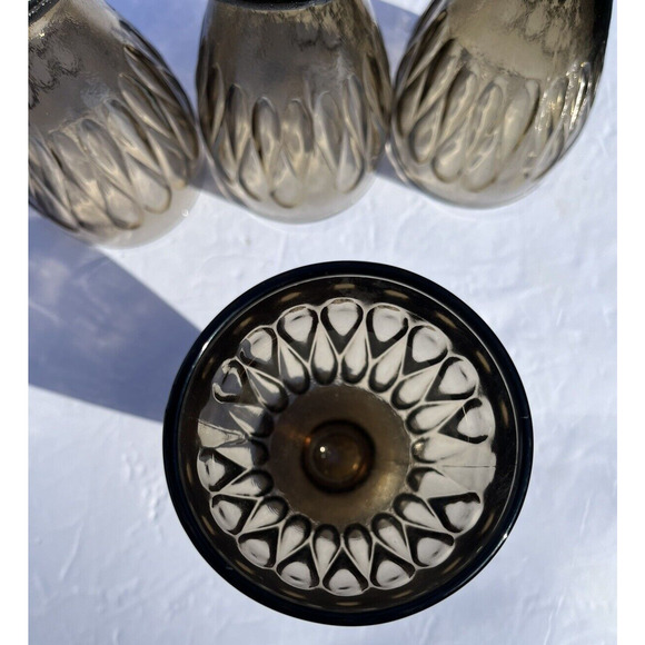 Vintage Anchor Hockings? Refreshment  5 Piece Set Smoky Dark Brown Rare - Picture 7 of 11